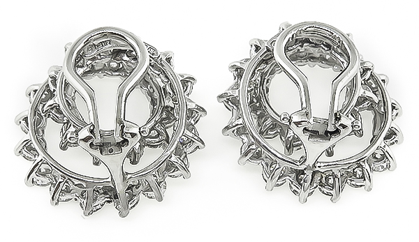 Estate Tiffany & Co 4.00ct Diamond Swirl Earrings