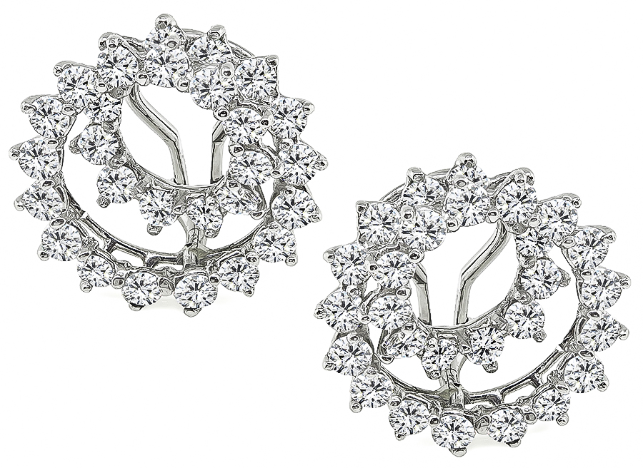 Estate Tiffany & Co 4.00ct Diamond Swirl Earrings