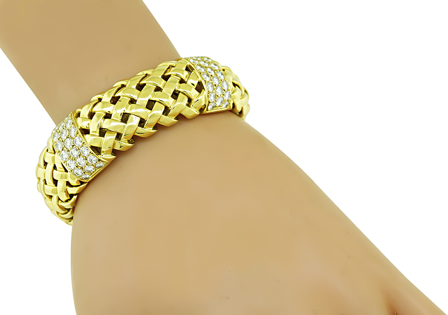 Estate Tiffany & Co 5.00ct Diamond Gold Bracelet