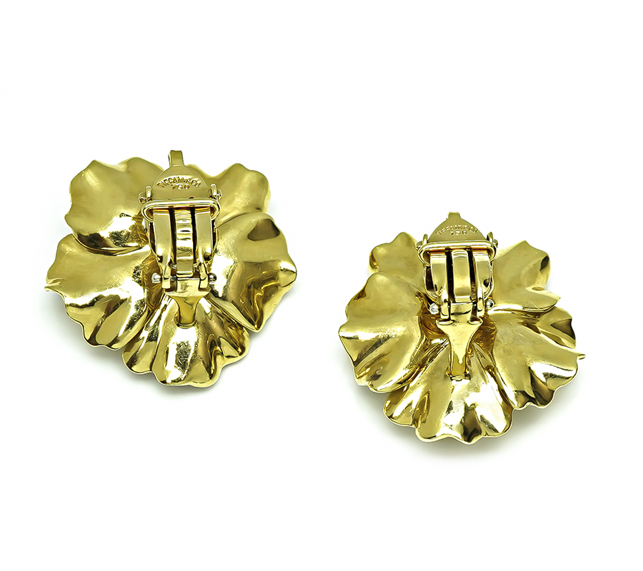 Estate Tiffany & Co 0.60ct Diamond Flower Earrings