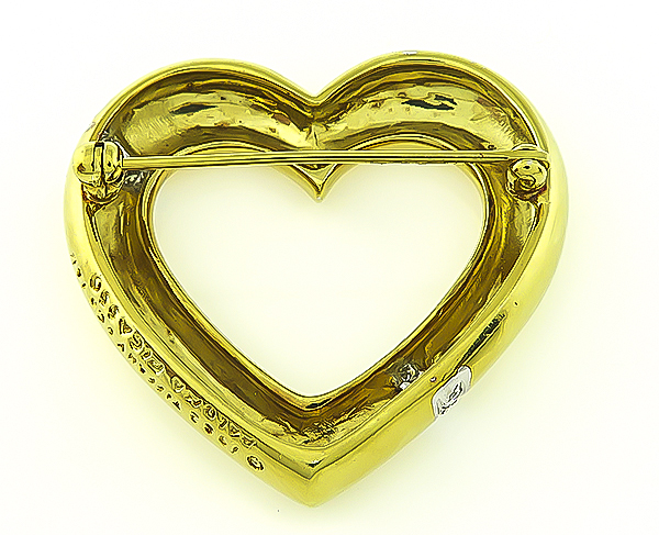 Estate 0.30ct Diamond Tiffany & Co Paloma Picasso Gold Heart Pin