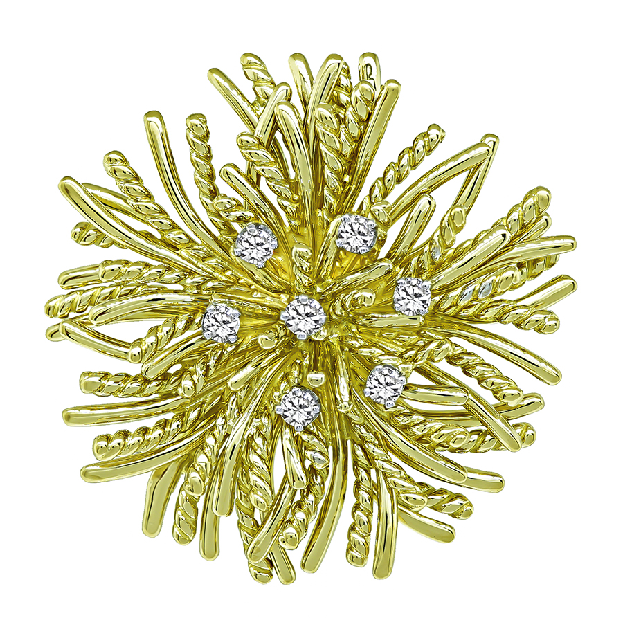 Estate Tiffany & Co 0.50ct Diamond Gold Pin / Pendant