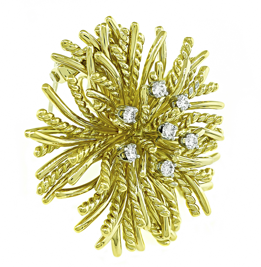 Estate Tiffany & Co 0.50ct Diamond Gold Pin / Pendant