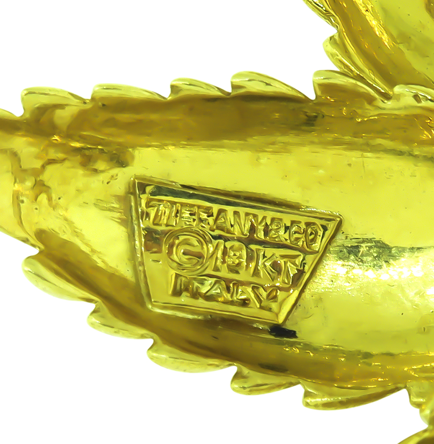 Estate Tiffany & Co 0.35ct Diamond Gold Pin