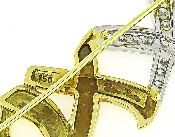 Estate Tiffany & Co 0.75ct Diamond Gold Paloma Picasso Pin