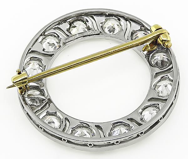 Estate Tiffany & Co 3.00ct Diamond Round Pin
