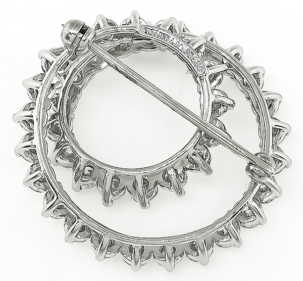 Estate Tiffany & Co 2.87ct Diamond Swirl Pin