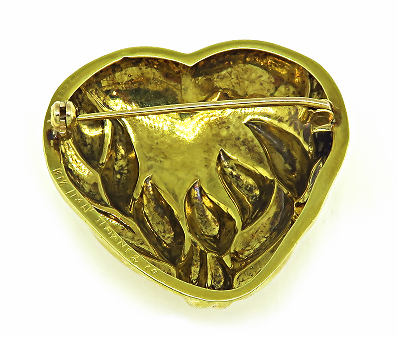 Estate Tiffany & Co Gold Heart Pin