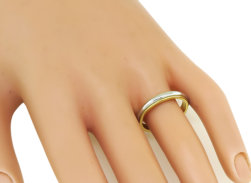 Estate Tiffany & Co Two Tone Wedding Band