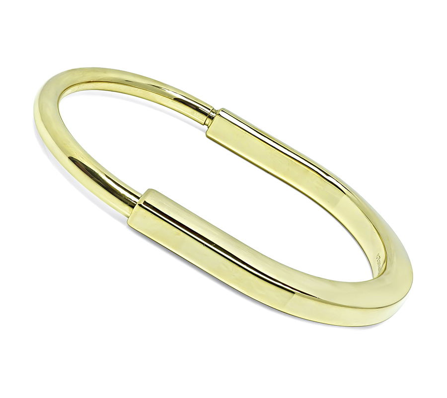 Estate Tiffany & Co Gold Lock Bangle
