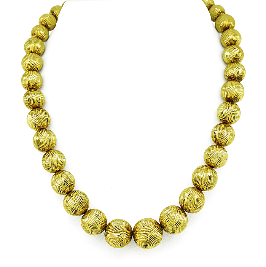 Estate Tiffany & Co Gold Bead Necklace