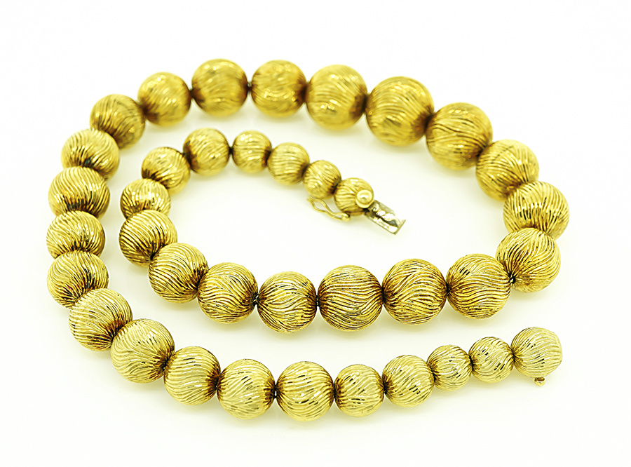 Estate Tiffany & Co Gold Bead Necklace