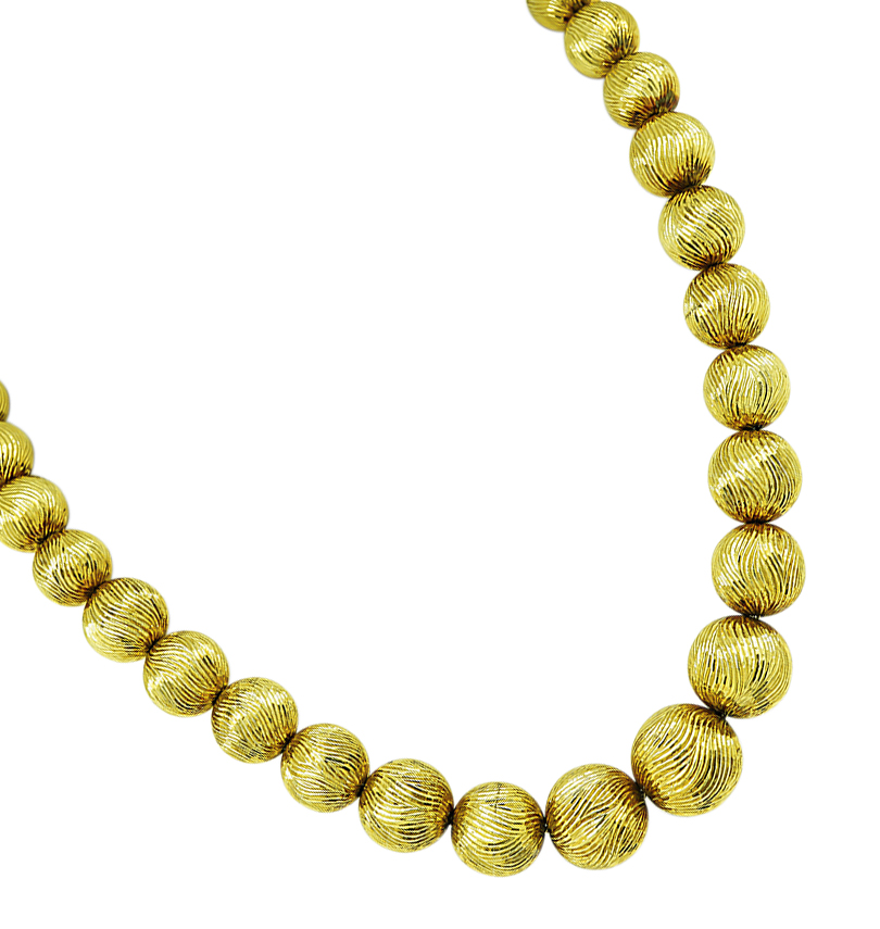 Estate Tiffany & Co Gold Bead Necklace