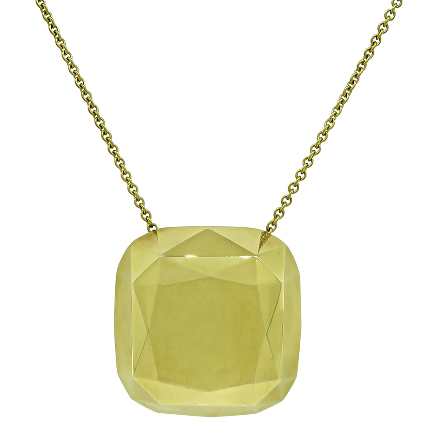 Tiffany & Co Elsa Peretti Gold Diamond Design Pendant Necklace
