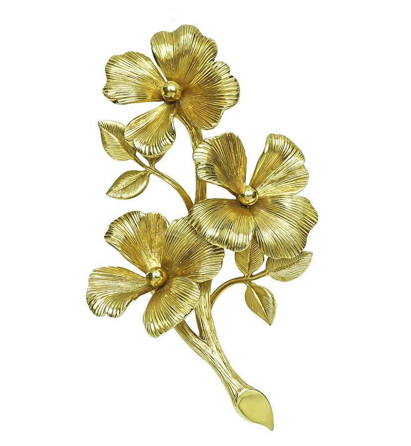 1960s Tiffany & Co Gold Flower Pin