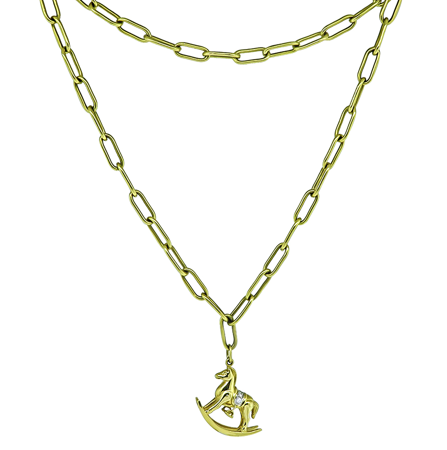 Estate Tiffany & Co Horse Pendant Necklace