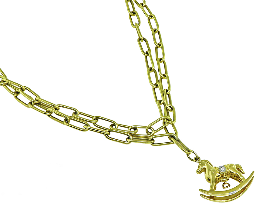 Estate Tiffany & Co Horse Pendant Necklace