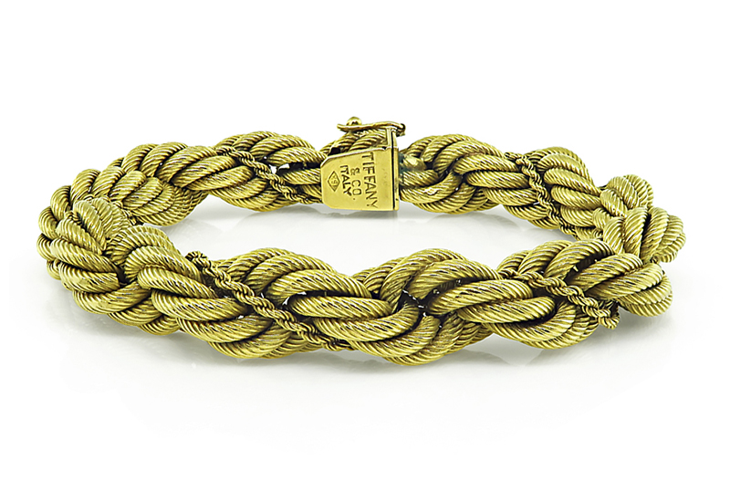 Estate Tiffany & Co Gold Rope Bracelet