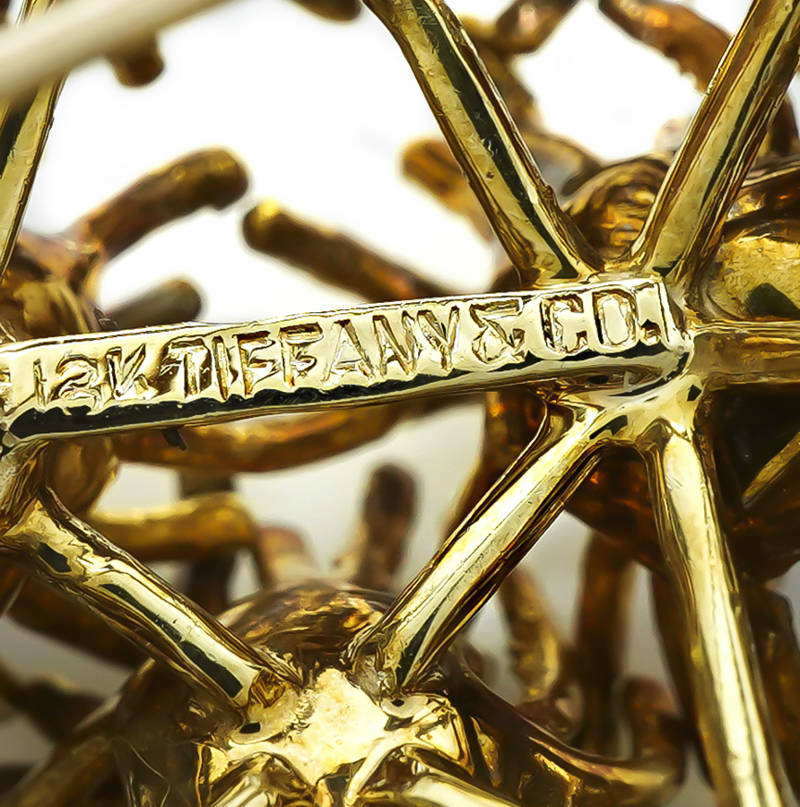 1970s Tiffany & Co 1.00ct Ruby 0.25ct Diamond Gold Pin