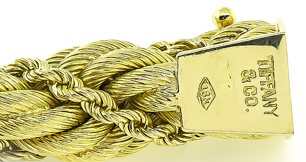 Estate Tiffany & Co Twisted Rope Gold Necklace