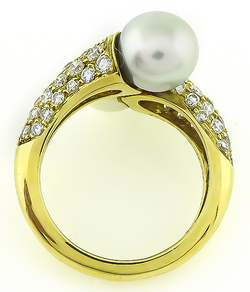 Estate Van Cleef and Arpels 1.62ct Diamond Pearl Ring