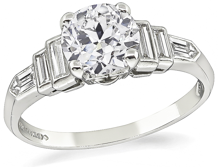 Estate GIA Certified 1.05ct Diamond Engagement Ring