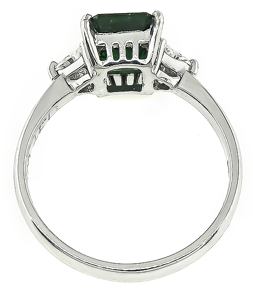 GIA Certified 1.37ct Natural No Oil Emerald Diamond Engagement Ring