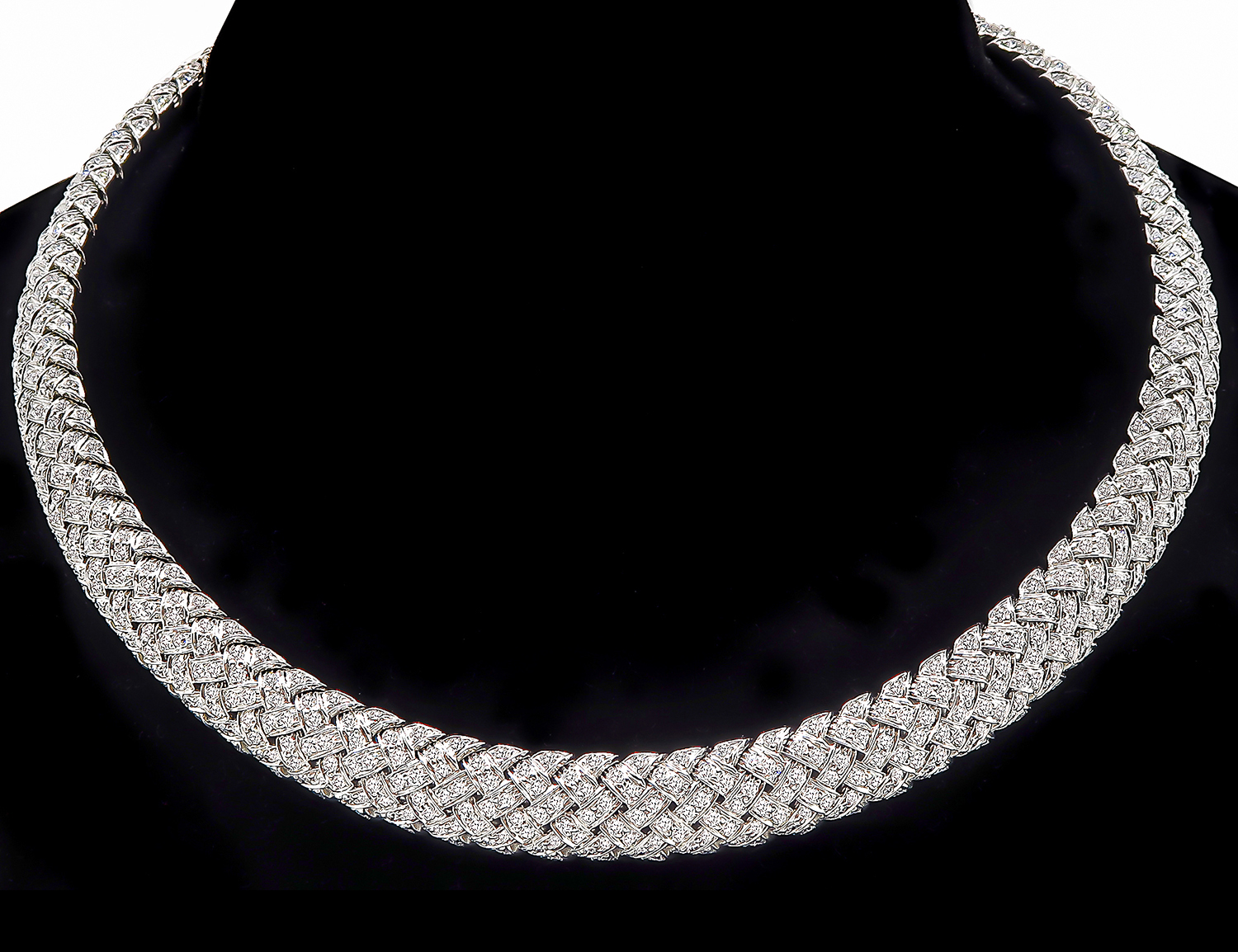 Tiffany & Co 18.00ct Diamond Vannerie Choker Necklace