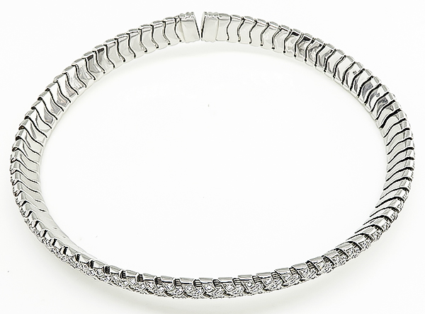 Tiffany & Co 18.00ct Diamond Vannerie Choker Necklace
