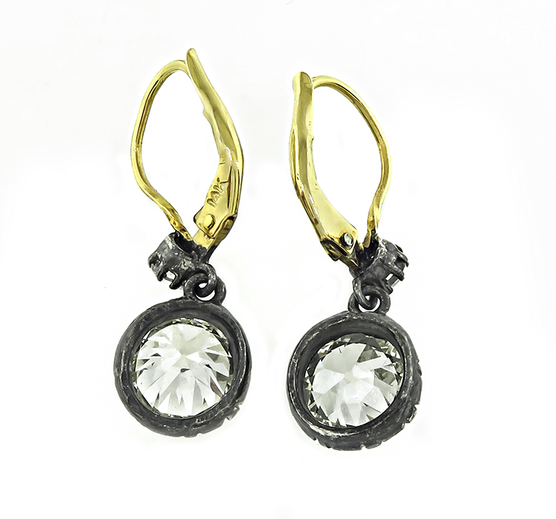 Vintage 3.52ct Diamond Earrings