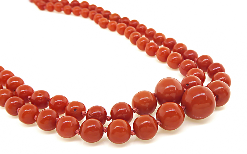 Antique Coral Beads Necklace