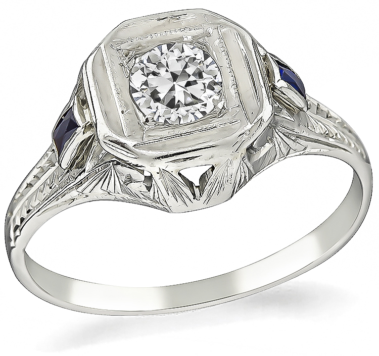Art Deco 0.35ct Diamond Engagement Ring