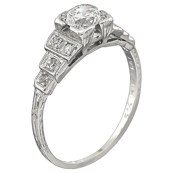 Art Deco 0.45ct Diamond Engagement Ring