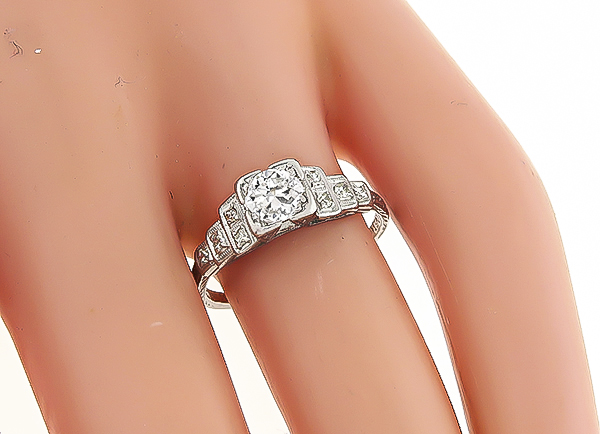 Art Deco 0.45ct Diamond Engagement Ring