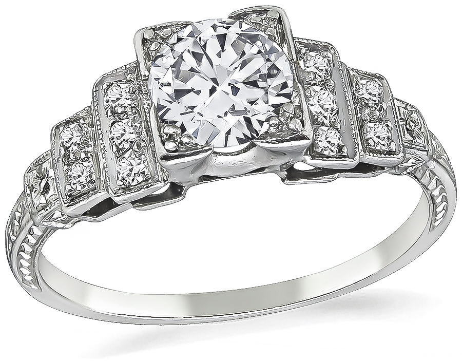 Art Deco 0.60ct Diamond Engagement Ring