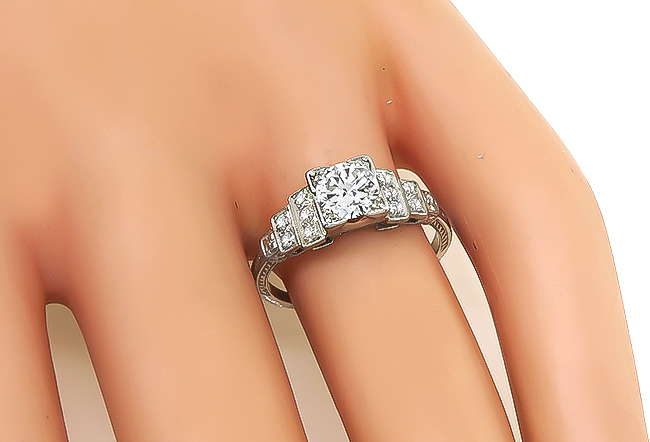 Art Deco 0.60ct Diamond Engagement Ring