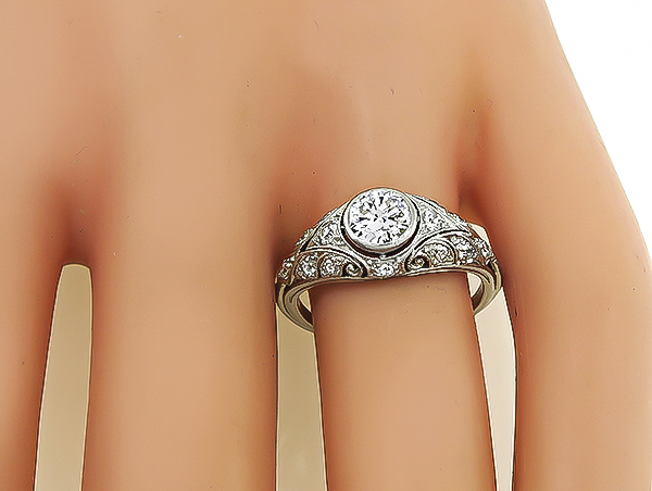 Art Deco 0.65ct Diamond Engagement Ring
