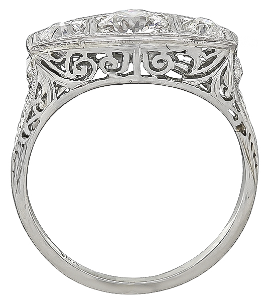 Vintage 0.74ct Center Diamond 0.48ct Diamond Anniversary Ring