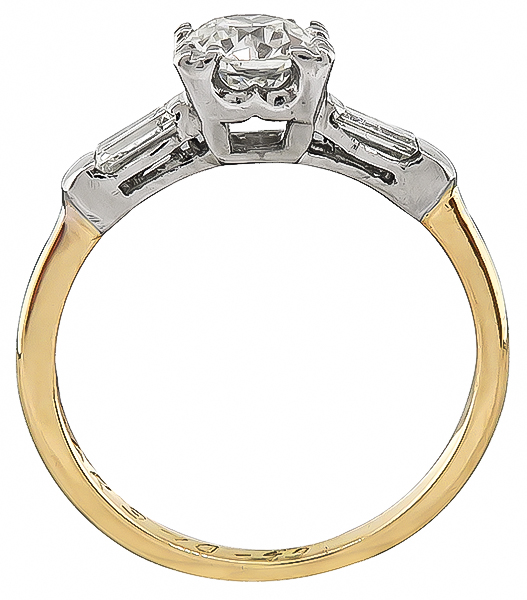 Diamond Gold 1940s Engagement Ring