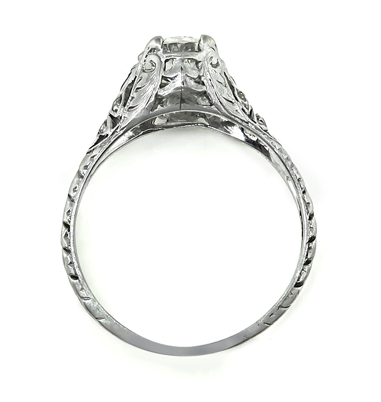 Vintage 0.95ct Diamond Sapphire Engagement Ring