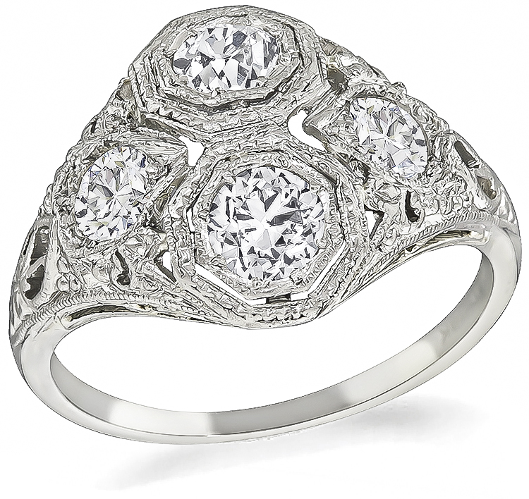 Vintage 1.00ct Diamond Art Deco Ring