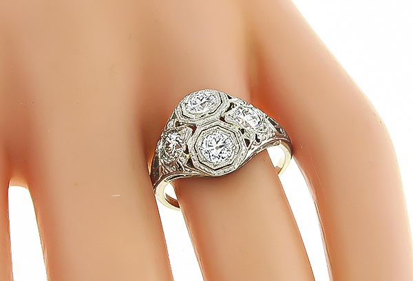 Vintage 1.00ct Diamond Art Deco Ring