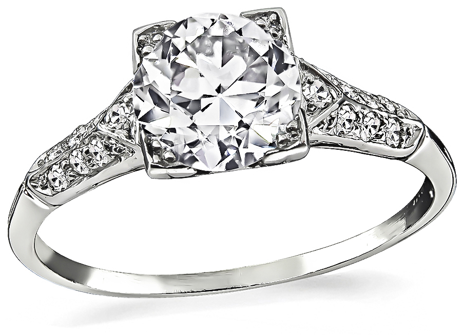 Vintage GIA Certified 1.05ct Diamond Engagement Ring