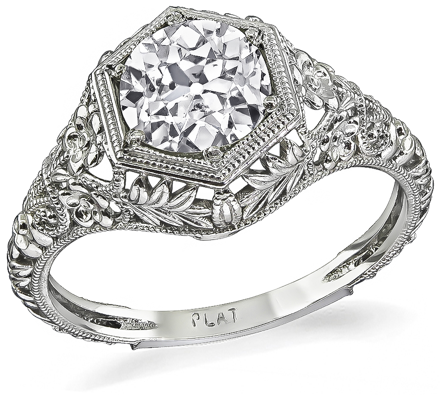 Edwardian Style 1.10ct Diamond Engagement Ring