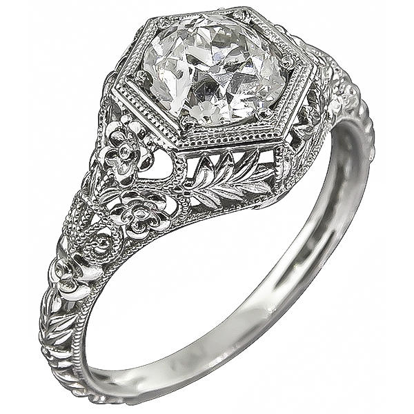 Edwardian Style 1.10ct Diamond Engagement Ring