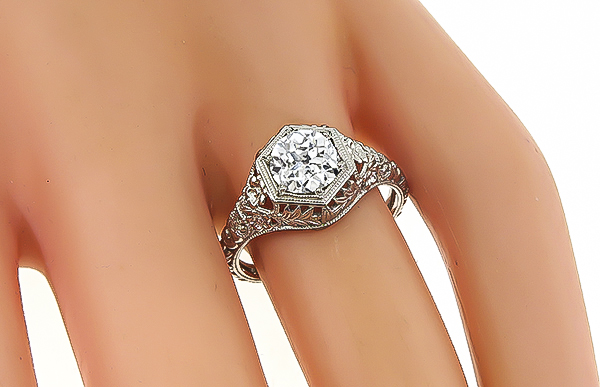 Edwardian Style 1.10ct Diamond Engagement Ring