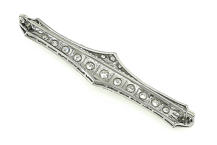 Vintage 1.25ct Diamond Bow Pin