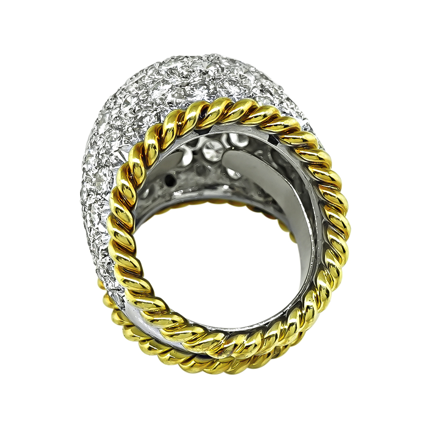 Vintage 10.00ct Diamond Yellow and White Gold Ring
