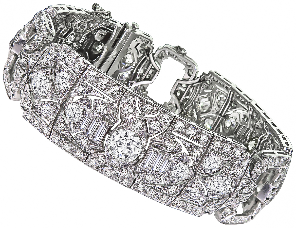Vintage 12.50ct Diamond Art Deco Bracelet