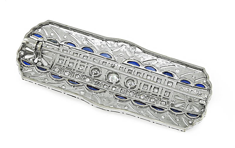 Vintage 2.00ct Diamond Sapphire Pin / Pendant